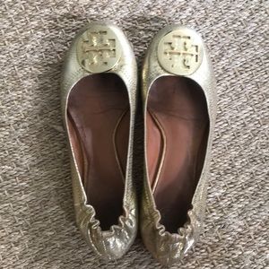 Tory Burch Gold Reva Flats - size 8.5